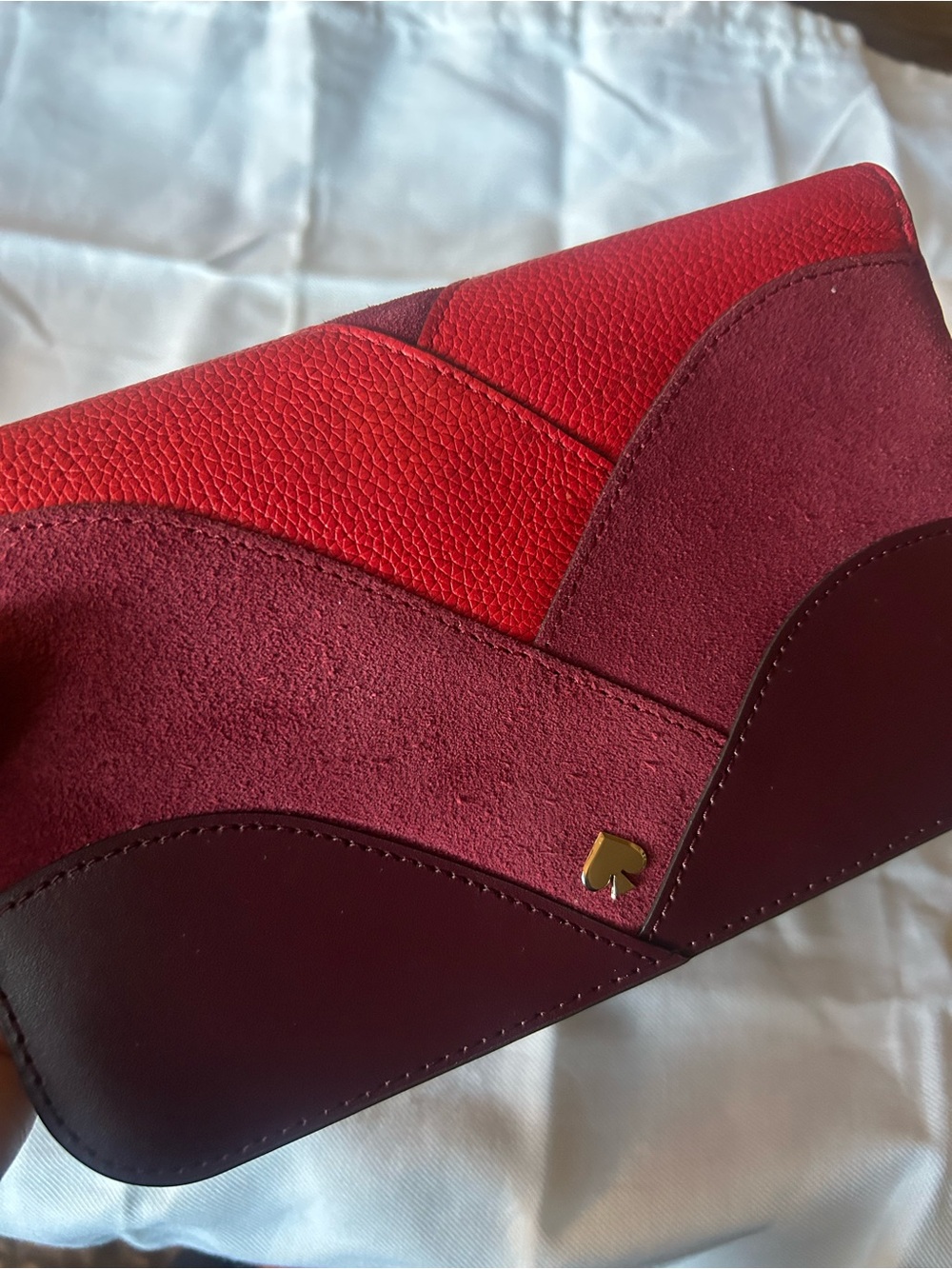 kate spade Colorblock Burgundy and Red Continental Wallet - Picture 5 of 6